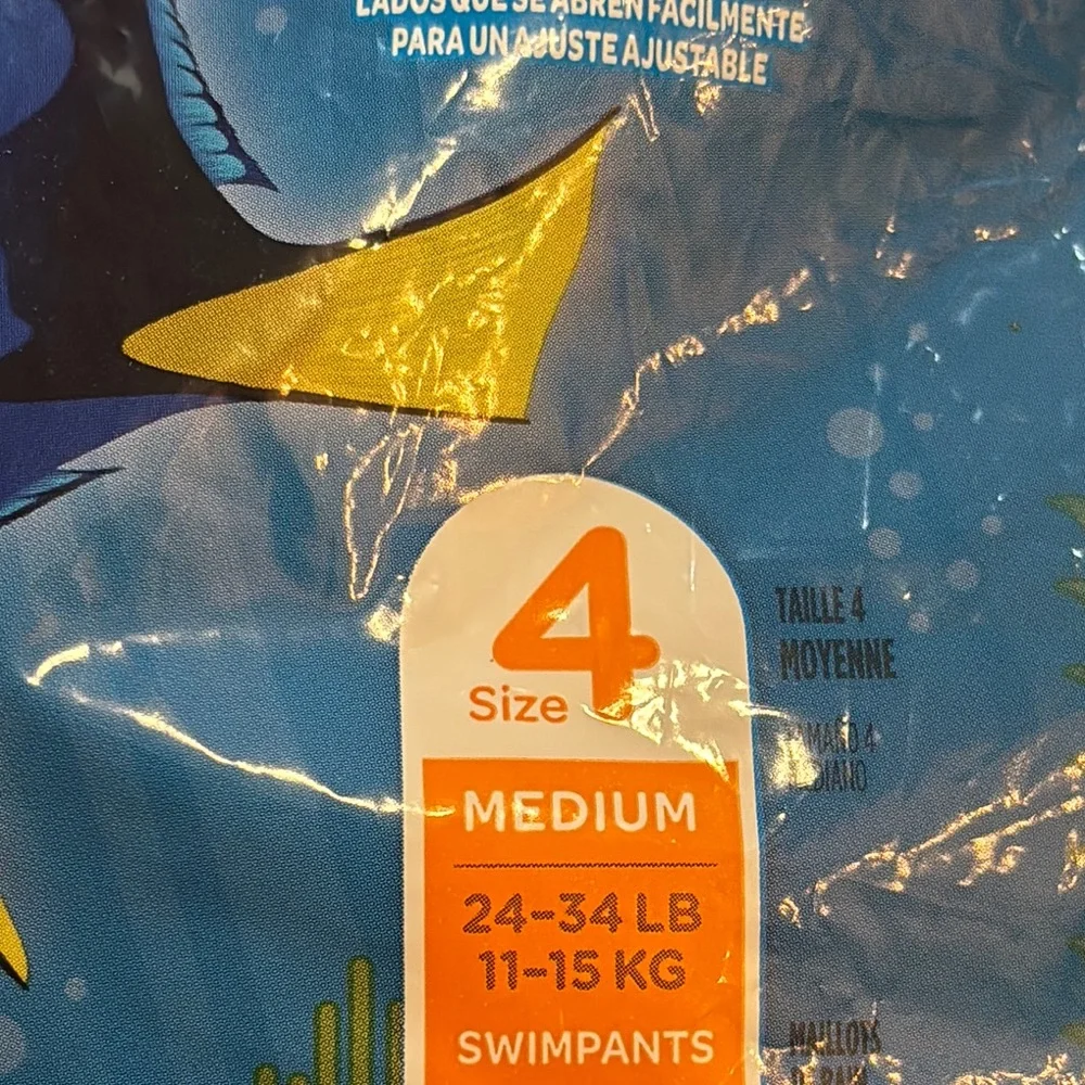 Huggies Little Swimmers Size 4 Nemo Orange Blue Swim Diapers 6ct‎ 24-34 lbs
